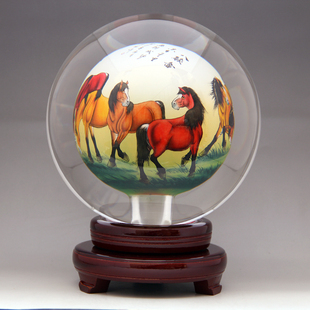 创意礼品 生日礼物 办公桌家居摆件 新奇 新颖 内画水晶球-15cm
