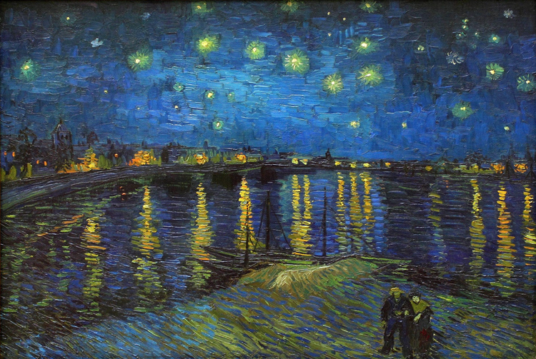 御贡坊木质500/1000片拼图梵高几米名画隆河星夜成人益智玩具