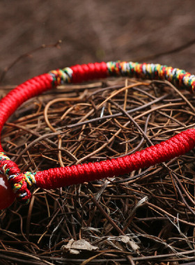石来玉转本命年红绳手工编织手串
