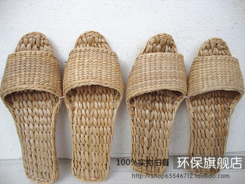 蒲草鞋居家露脚休闲鞋室内拖鞋