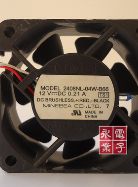 原装NMB滚珠 三线散热风扇 12V 0.21A 2408NL-04W-B66 60*60*20