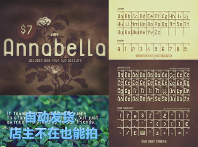 复古唯美装饰印刷符号英文手写字体 LOGO制作海报平面设计PS素材