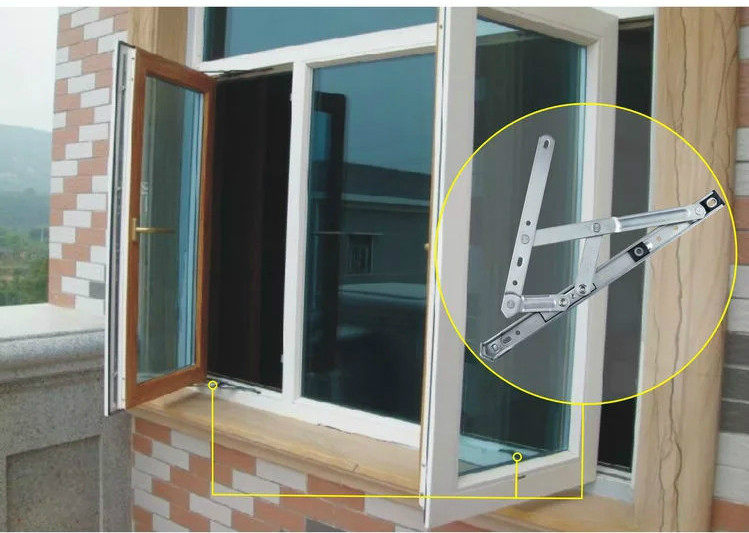 10 12 14 16寸特厚不锈钢窗塑钢窗户滑限位器防风撑平开窗支撑杆