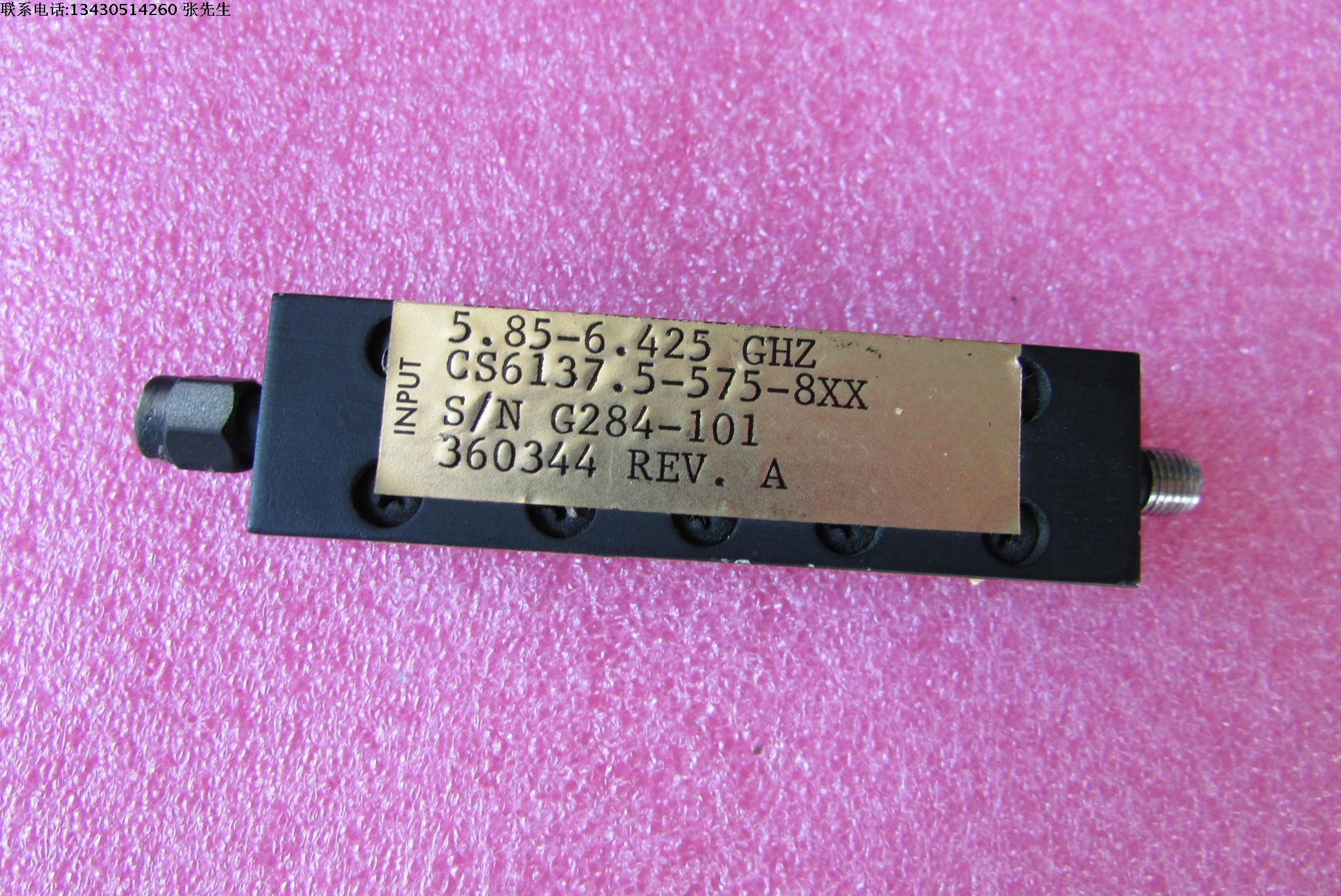 美国进口 DA CS6137.5-575-8XX 6.2GHz SMA母 RF射频微波同轴带通滤波器质量包好，包能用可提供详细测试图品牌：DA型号 CS6137.5-575-8XX中心频率：6.2GHz，带宽:1.1GHz看测试图接头：SMA F