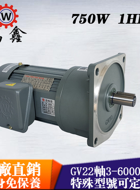 自动化机械用齿轮减速电机免保养WANSIN750W22轴3-25比刹车马达