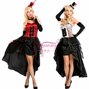 万圣节服装女新款百老汇魔术师酒吧燕尾服装女王装女歌手演出服