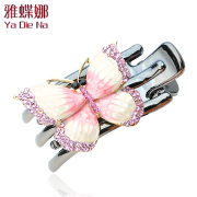 Ya na genuine rhinestone Butterfly hair clip with three teeth catch between Korean hair ACC ZX39