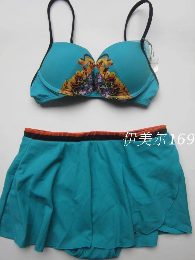 伊丝艾拉7430 比基尼裙式舒适性感女士分体泳衣 专柜正品