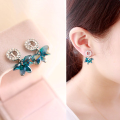 Korean version of the new multi beads pierced earrings ear clip earrings ear jewelry-free acupuncture ear bones clip