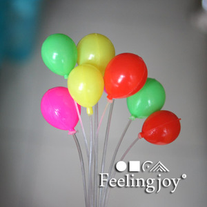 6分4分bjd娃娃配件 dollhouse迷你家具配件模型 多彩带杆气球束