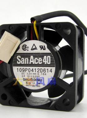 原装日本三洋 109P0412F601 4020 109P0412D 12V 3线双滚珠风扇