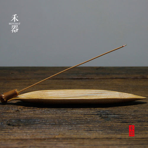 禾器堂 纯手工打磨竹制线香香插 创意茶道摆饰 天然原竹香器