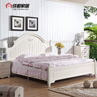 成都家具特价 韩式 床田园床公主床欧式 床双人床1.8米实木床1.5米