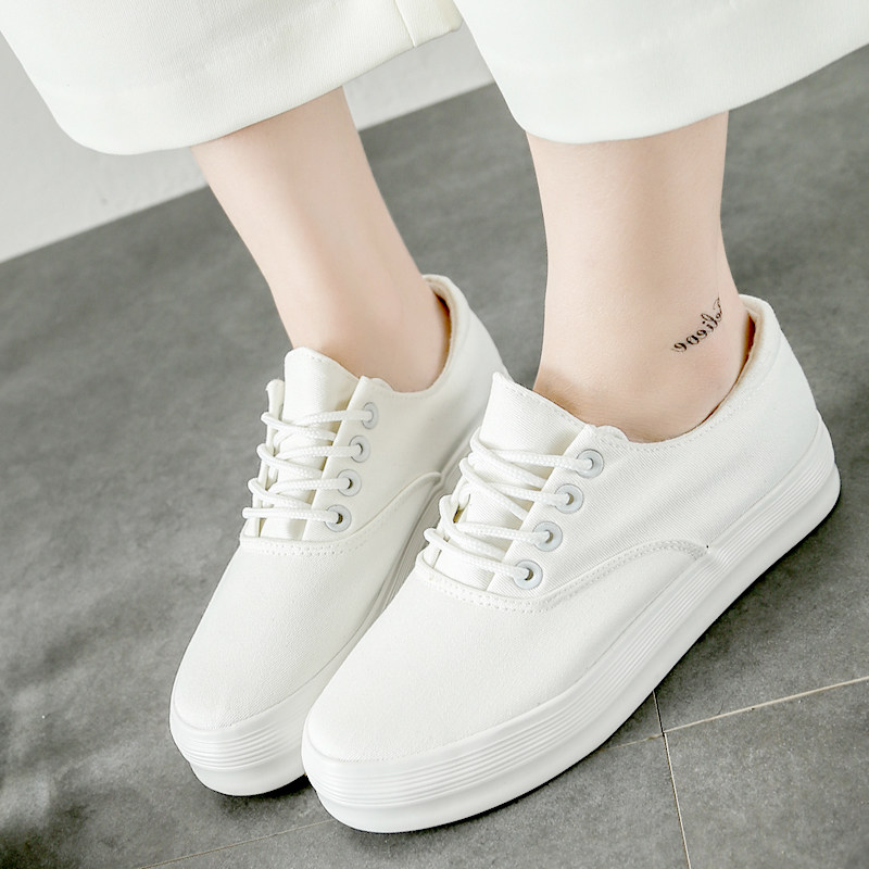 The thickness of the bottom White shoes 2021 Autumn new pattern white canvas shoe Versatile Basics student Muffin shoesin the Women's Shoes, Canvas shoes  category - from Buy2taobao.com to provide professional Taobao agent buy service