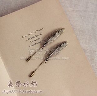 『候鸟』vintage复古欧式哥特精致古铜羽毛文艺丝巾围巾扣胸针