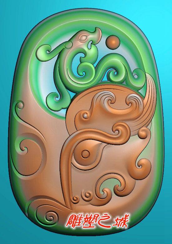 精雕图 灰度图 浮雕图 电脑雕刻图 玉雕仿古兽头5