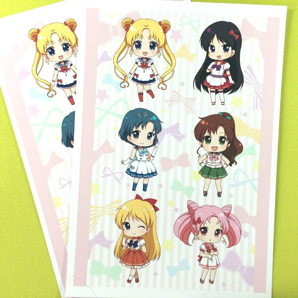 绮丽屋日本动漫周边美少女战士sailor moon高光覆膜贴纸随意贴