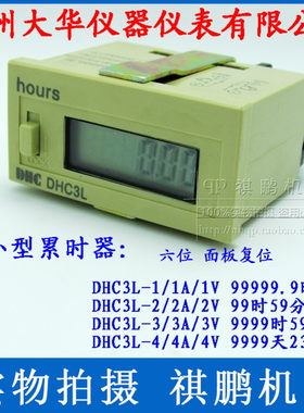 温州大华DHC 累时器 DHC3L-1A 工业计时器 99999.9h 交流电压输入