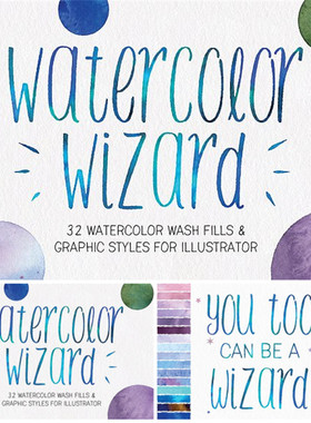 A0244矢量AI设计素材 水彩图形生成制作样式动作AI插件Swatches