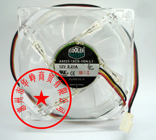 Cooler Master/酷冷 透明蓝0.21A超静音A8025-18CB-5BN-L1
