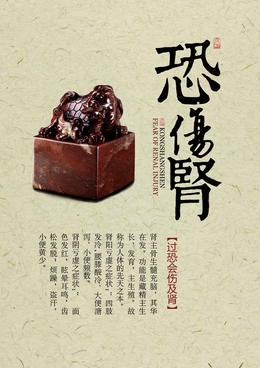 733海报印制展板写真喷绘贴纸20中医养生知识恐伤肾