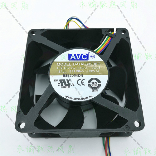 原装 AVC DATA0832B8G 48V 0.42A 8CM 8032 服务器 5线散热风扇