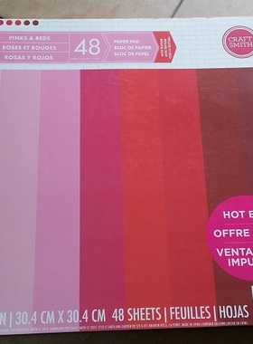 清仓 原单DIY手工素材手账剪贴卡纸CRAFT SMITH PINKS & REDS