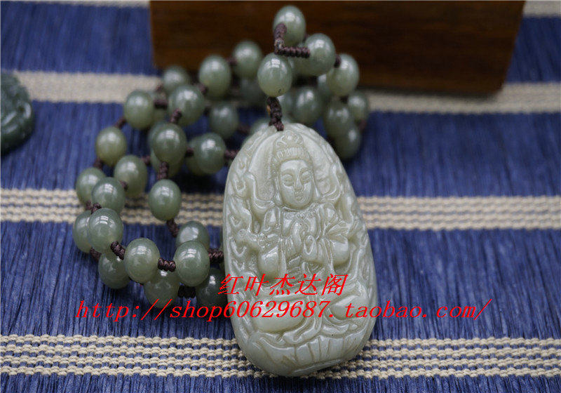 天然和田玉观音挂件青玉大日如来本命佛吊坠生肖羊猴守护神送证书