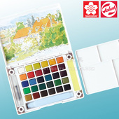 樱花泰伦斯固体水彩颜料套装 30色写生透明固体水彩24色18色颜料