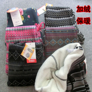 外贸 女式 秋冬加厚加绒 保暖弹性打底裤 显瘦 日系