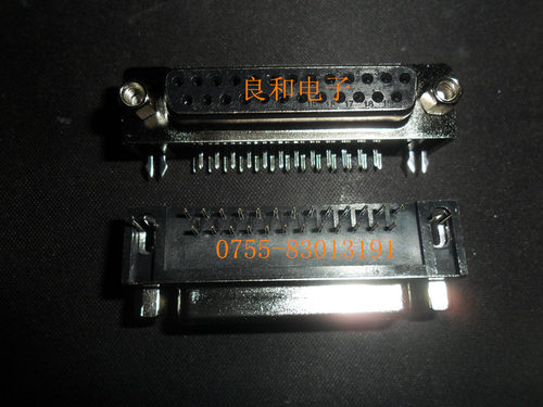 DB25 母座 母叉锁 VGA-25P 90度 电脑并口座