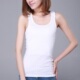 双U领背心女修身 纯棉打底显瘦内搭春夏秋 吊带t恤中长款 基础款 无袖