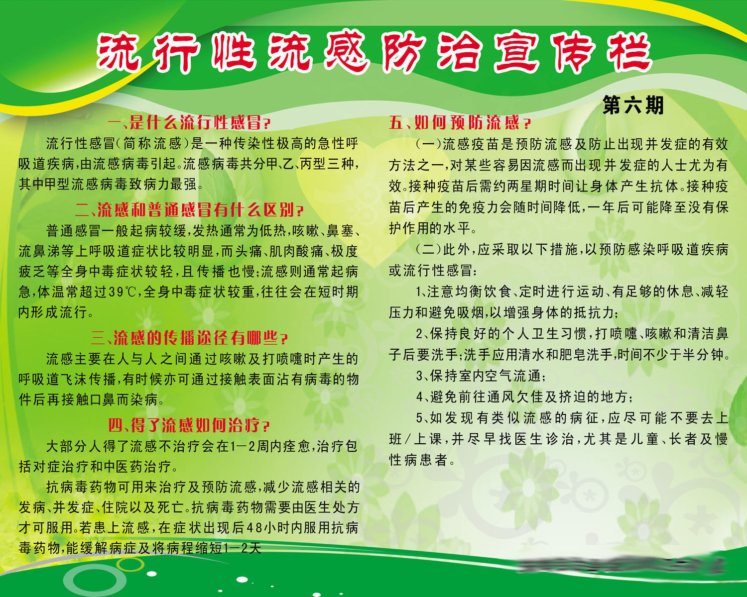 海报印制650素材745流行性流感宣传栏