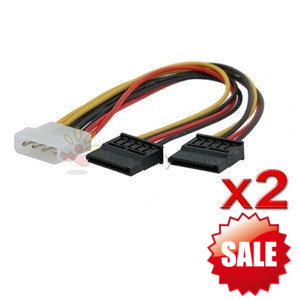 4pin 转15pin 一分二电源线 电源转接线 大4pin转sata电源线