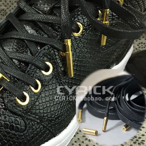 AJ1 AJ漆皮 AF适用黑色上腊金属头鞋带 乔1黑金蛇纹适用鞋带