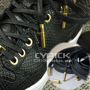 AJ1 AJ漆皮 AF适用黑色上腊金属头鞋带 乔1黑金蛇纹适用鞋带