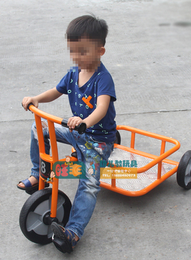 幼儿园亲子园儿童早教玩具户外游戏车 橙色货运车 儿童三轮小车