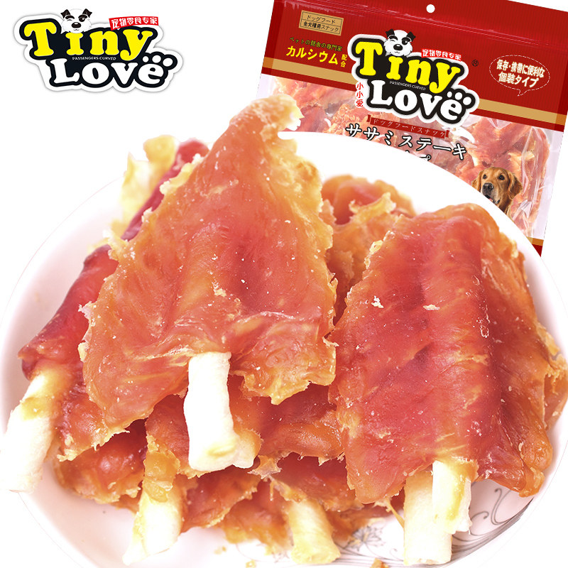 狗狗零食TinyLoveA级1/2鸡肉穿牛皮卷680g磨牙骨咬胶训练宠物食品