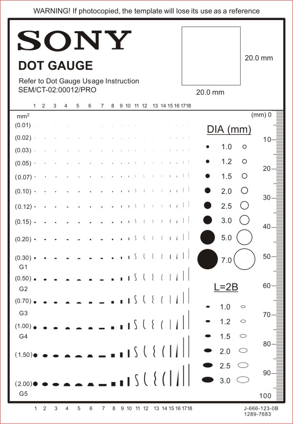 SONY索尼 点规线规菲林尺比对卡污点检测卡检验规对照卡精密D005