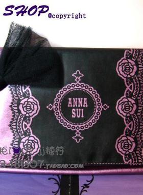Anna sui 安娜苏2011圣诞紫色魔幻蝴蝶结蔷薇花晚宴包化妆包