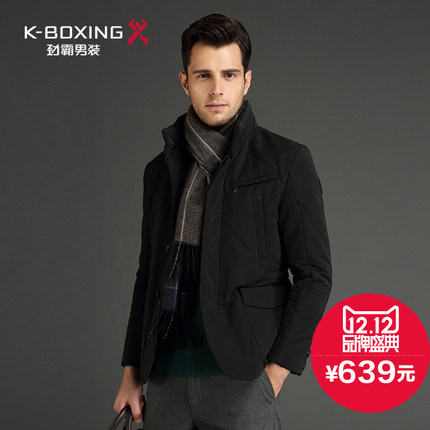 K-boxing/劲霸冬季棉服 中长版修身立领棉衣外套 棉袄|AMZU4161