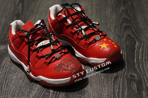 STY custom球鞋客制 Air Jordan 11 中国风 鸿福龙纹 五星红旗