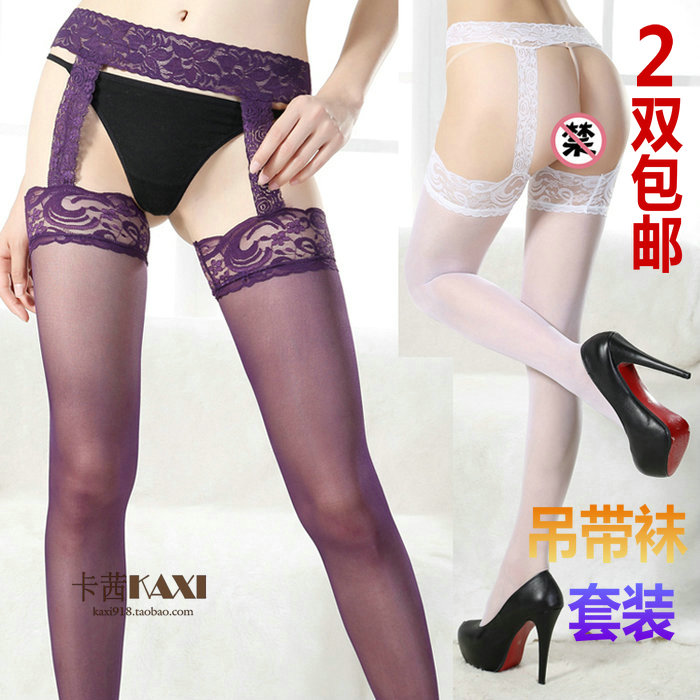 性感蕾丝高筒袜吊袜带套装 不可拆分吊带袜诱惑丝袜长筒袜女包邮