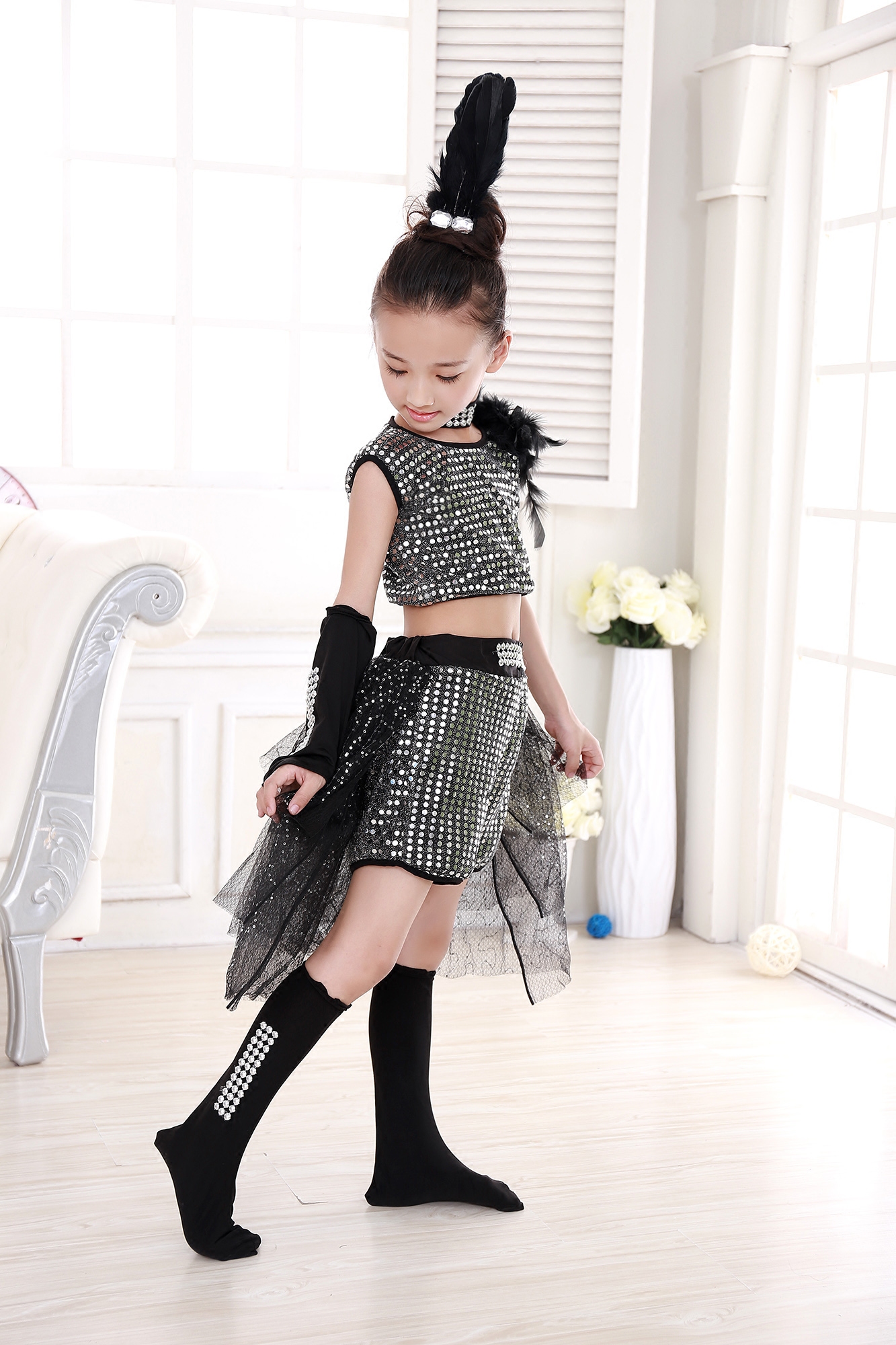 children Jazz costume girl Hip hop Costume child Sequins children Chorus dress Modern Dance Catwalkin the Children/Baby/Family fitted , Children's costumes  category - from Buy2taobao.com to provide professional Taobao agent buy service