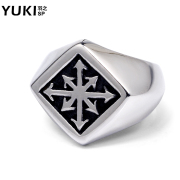 YUKI men''s fashion ring titanium steel ring stylish finger ring design in Europe and America Club accessories