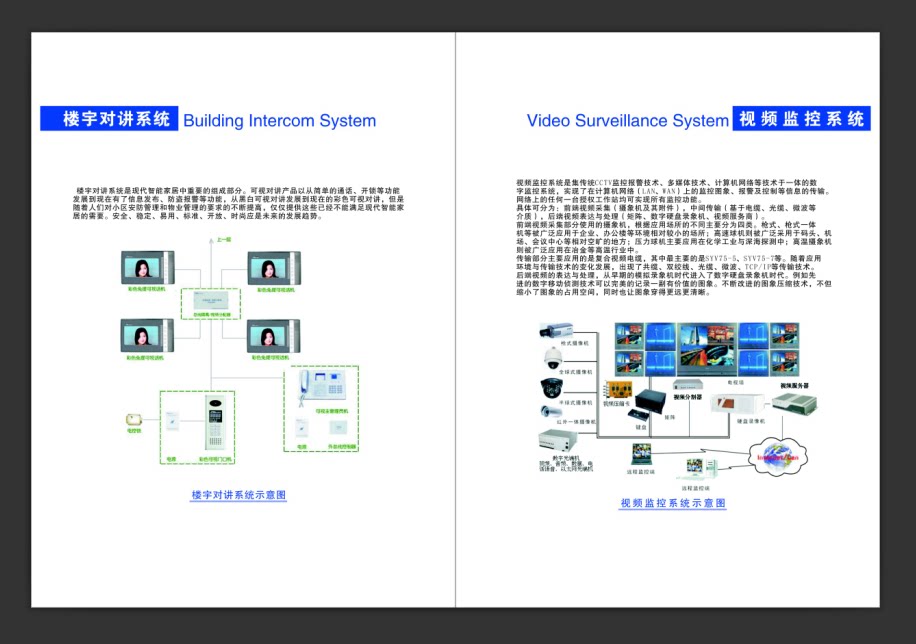 安防视频监控图册弱点工程楼宇对讲电子巡更宣传画册彩页设计印刷