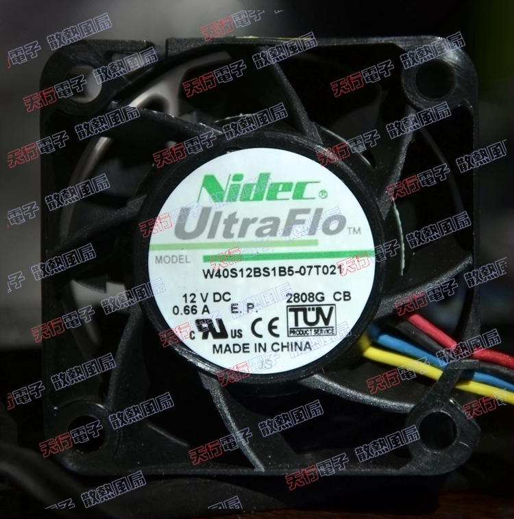原装Nidec W40S12BS1B5-07T021 12V 0.66A 4CM机箱风扇