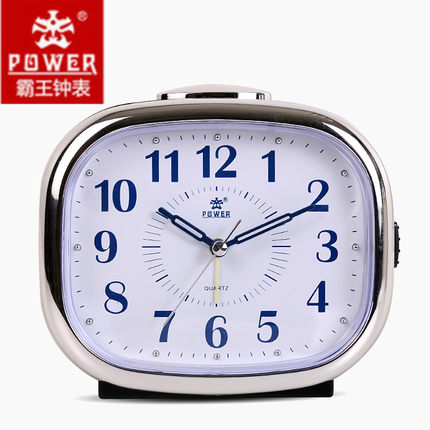 包邮正品霸王音乐闹钟静音贪睡卧室床头懒人闹钟带夜灯闹铃PW3264