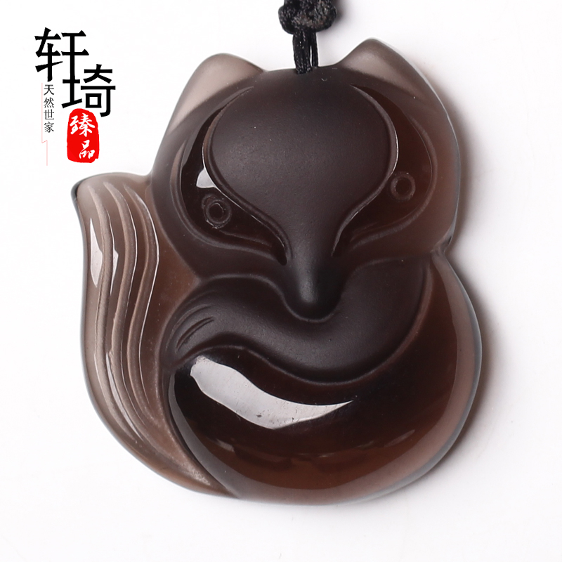 天然黑曜石小狐狸吊坠女天然水晶狐仙毛衣链挂件长款钥匙扣项链坠|ruв категории Украшения,ювелирные изделия, кулон/кулон - от Buy2taobao.com для оказания профессиональной услуги покупки агента Taobao