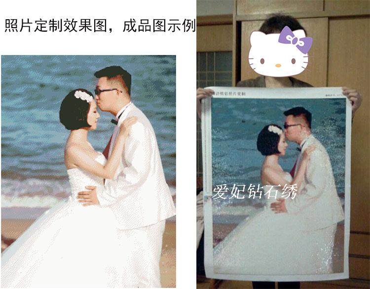 DIY个性定制真人钻石画照片定做婚纱照订制粘贴钻方钻满钻十字绣,居家布艺,钻石绣,淘宝优惠券,粉丝福利购,淘宝优惠卷